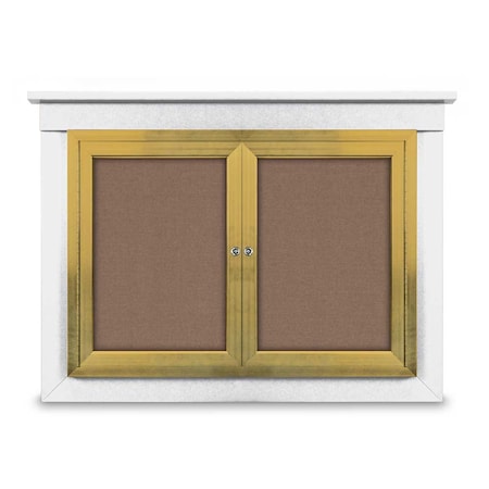 United Visual Products 48"x36" 2-Door Enclosed Letterboard, Black Vinyl/Lt Oak UV2624O-LTOAK-LICORI